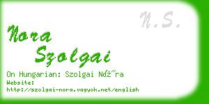 nora szolgai business card